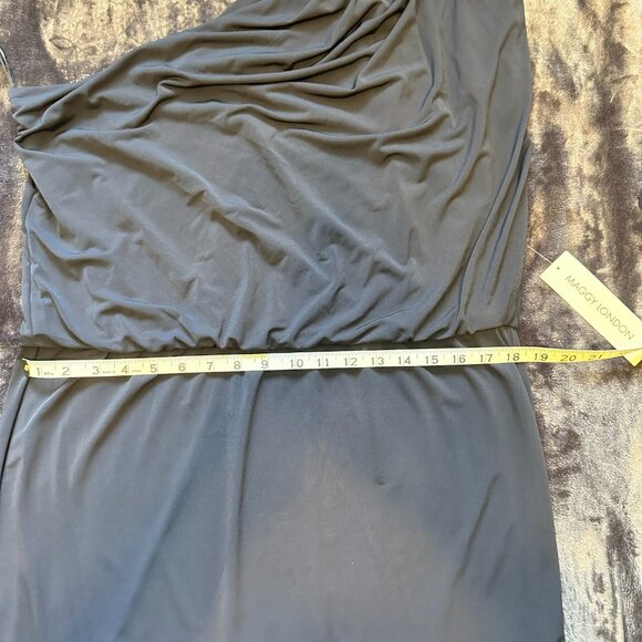 Maggy London one sided shoulder dress Navy color Size 14 NWT - Picture 5 of 8